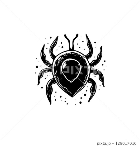 Stylized tick illustration conveying vector design for disease and parasitism Stylized tick illustration conveying vector design for disease and parasitism 128017010