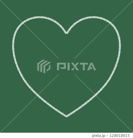 シンプル図形　チョーク風　ハート形 128018015