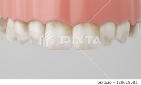 歯のホワイトニング治療イメージ 着色汚れと歯の健康 3DCG 128018683