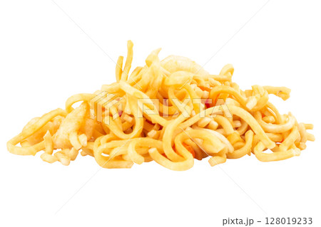 Pile of instant noodles on a white background Pile of instant noodles on a white background 128019233