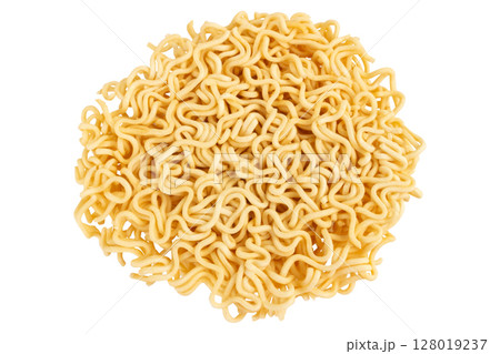 Cup of instant noodles on a white background 128019237