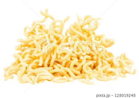 Pile of instant noodles on a white background 128019248