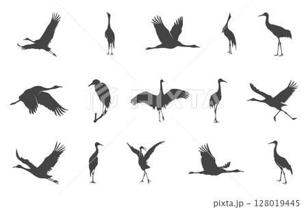 Crane bird svg, Crane bird silhouette, Japanese crane svg, Sandhill crane svg, Crane silhouette, Crane svg. Crane bird svg, Crane bird silhouette, Japanese crane svg, Sandhill crane svg, Crane silhouette, Crane svg. 128019445