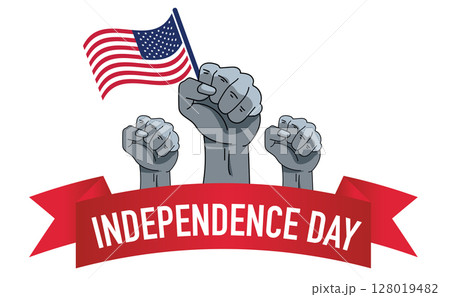 Happy 4th of July USA Independence Day Banner Vector Illustration 128019482
