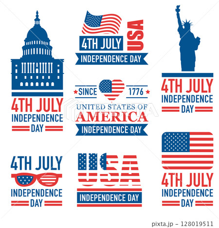 Banners of america independence day collection. Vector illustration Banners of america independence day collection. Vector illustration 128019511