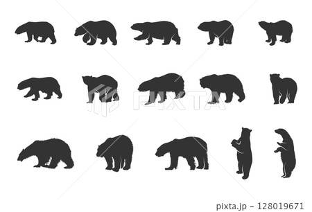 Polar bear silhouettes, Polar bear svg, Polar bear vector illustration, Polar bear vector, Bear silhouettes, Polar bear clipart 128019671