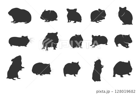 Hamster silhouettes, Hamster vector, Hamster clipart, Hamster icon, Hamster collection 128019682