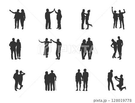 Elderly couple silhouette, Old couple silhouettes, Couple silhouette, Romantic couple vector, Couple svg, Couple icon Elderly couple silhouette, Old couple silhouettes, Couple silhouette, Romantic couple vector, Couple svg, Couple icon 128019778
