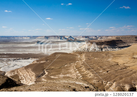 Bozzhira valley aerial view, Mangystau region, Kazakhstan 128020137