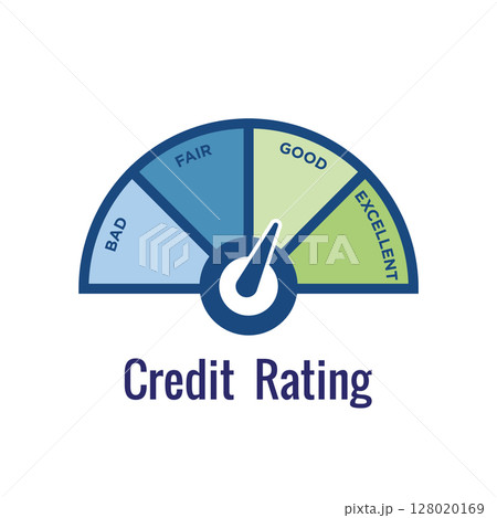 Credit Rating Icon with Good Credit Score Loans 128020169