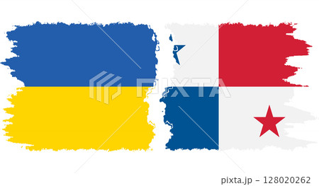 Panama and Ukraine grunge flags connection vector Panama and Ukraine grunge flags connection vector 128020262