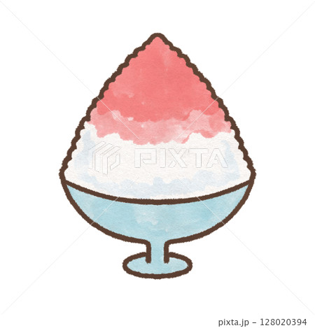 水彩タッチで描かれた日本の夏のシンプルなかき氷 水彩タッチで描かれた日本の夏のシンプルなかき氷 128020394