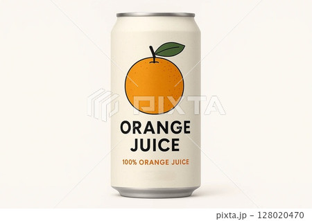 Orange Juice Can Mockup on Clean Background 128020470