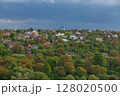 Scenic View of a Spring Village Landscape With Overcast Sky 128020500