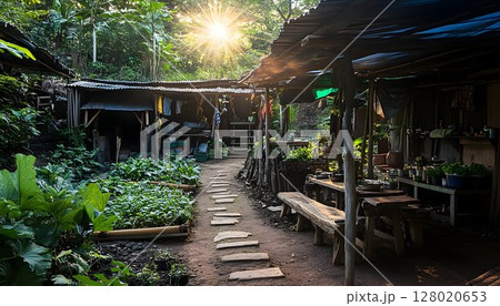 Rustic Charm: Sunlit Homestead in Tranquil Rural Retreat with Vegetable Patch 128020653