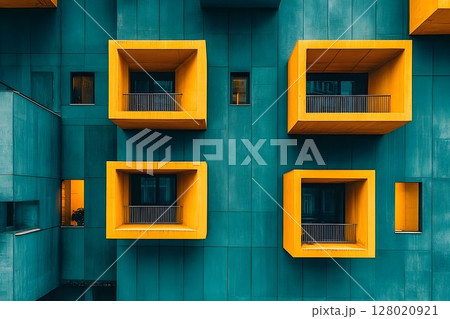 Striking Contrast, Architectural Facade with...のイラスト素材 [128020921] - PIXTA