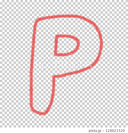 字母P 手寫字母 可愛素材紅色插畫素材圖示蠟筆風格 128021520