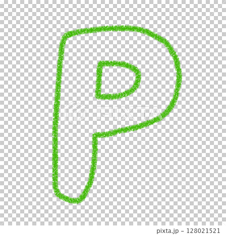字母P 手寫字母 可愛素材 綠色插畫素材 圖示 蠟筆風格 128021521