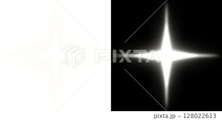 光のバースト（透明背景と黒背景）- ホワイトバージョン 128022613