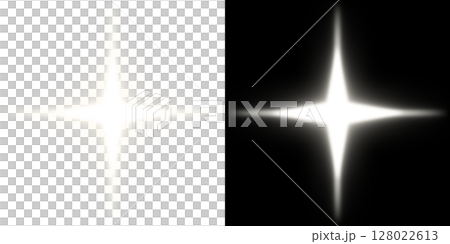光のバースト（透明背景と黒背景）- ホワイトバージョン 128022613