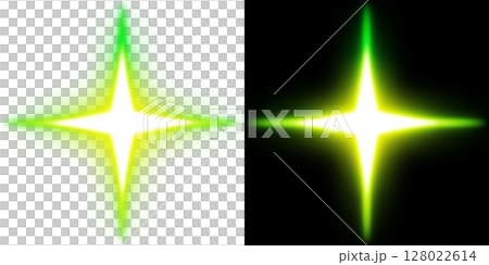 Light Burst (Transparent and Black Background) - Green Version 128022614