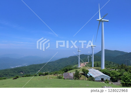 大川原高原に並ぶ風車　（徳島県　佐那河内村） 128022968