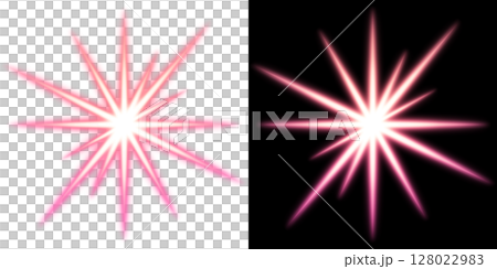 Glowing Starburst (Transparent and Black Background) - Pink Version 128022983