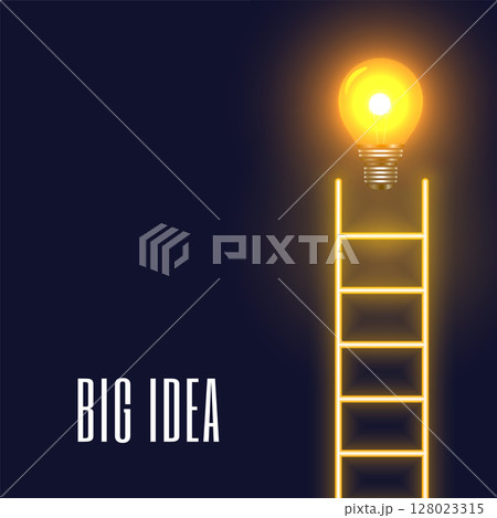 glowing ladder and light bulb design represent idea or innovation concept vector 128023315