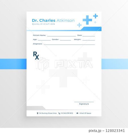 modern a4 blank medic prescription pad flyer for hospital or pharmacist modern a4 blank medic prescription pad flyer for hospital or pharmacist 128023341