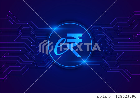 digital money erupi sign circuit background design 128023396
