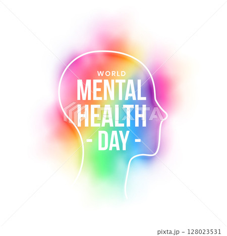 world mental health day awareness poster with line art human head world mental health day awareness poster with line art human head 128023531