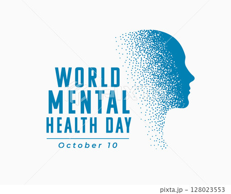 world mental heath day background with particle art human head world mental heath day background with particle art human head 128023553