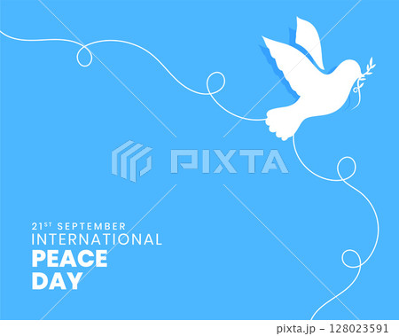 21st september international peace day poster with papercut dove 128023591