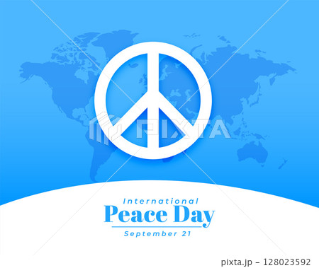 21st september international peace day event card with world map 21st september international peace day event card with world map 128023592