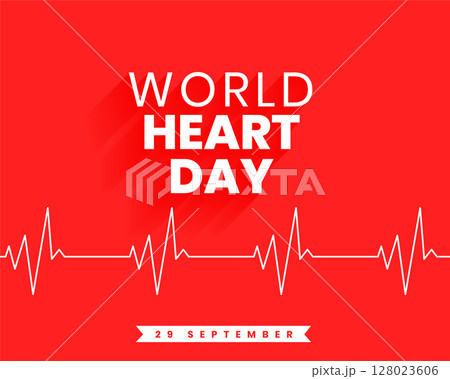 29th sept world heart day pulse poster for medical care and cure 128023606