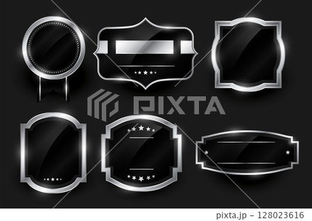 vintage inspired empty badge label symbol design in pack of six 128023616