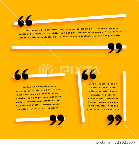 set of word punctuation inverted comma yellow template design 128023677