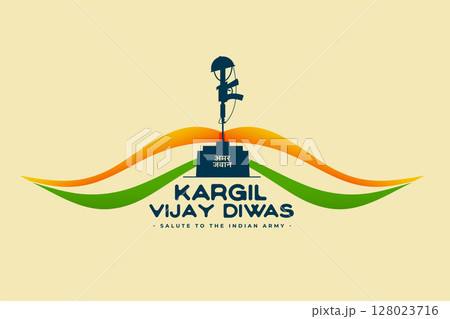 kargil vijay diwas battle background with moustache tricolor design 128023716
