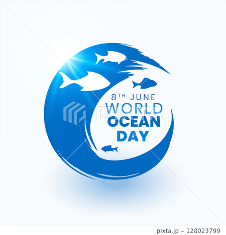 june 8th international ocean day poster with shiny light effect june 8th international ocean day poster with shiny light effect 128023799