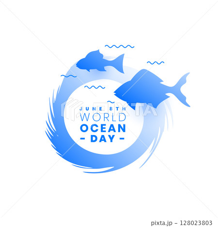 eye catching world ocean day event poster save and clean ecosystem 128023803