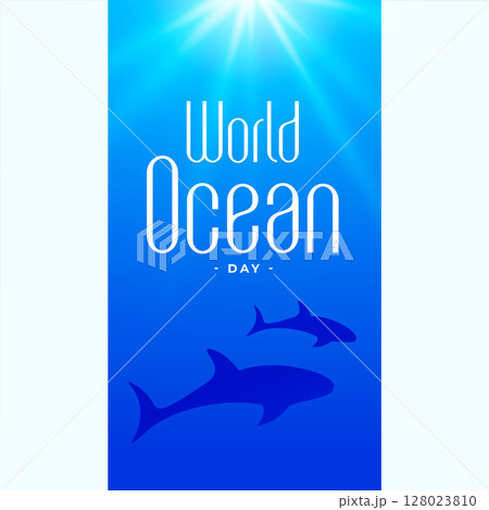 8th june world ocean day concept poster with sun rays effect 8th june world ocean day concept poster with sun rays effect 128023810