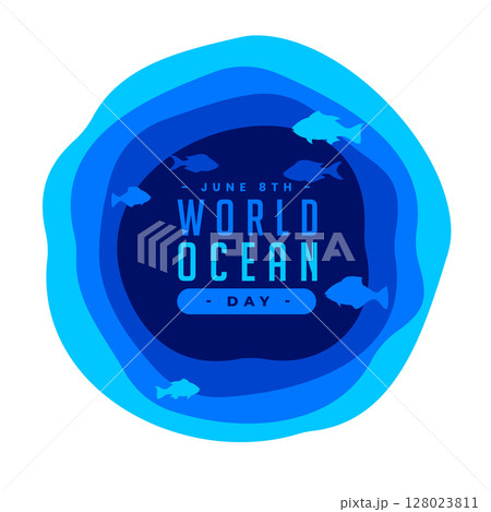 stylish world ocean day background save marine life 128023811