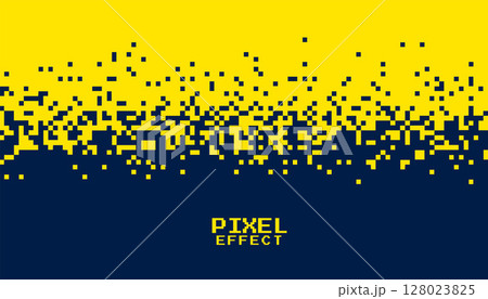 yellow and blue dotted pattern abstract banner with pixel effect 128023825