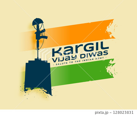 26th july kargil vijay diwas success background with indian flag 128023831