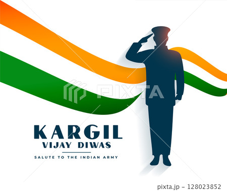 26th july kargil victory day background with patriotic solider 128023852