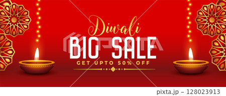 decorative happy diwali big sale and offer banner decorative happy diwali big sale and offer banner 128023913
