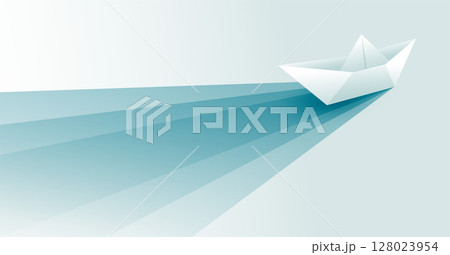 origami style leader boat represent the art of decision making 128023954