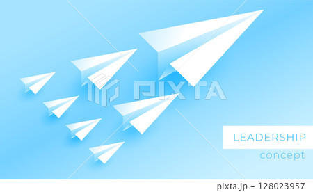 origami style plane leading with a strong corporate culture 128023957