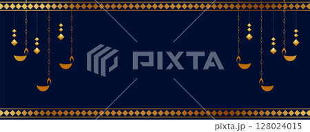 premium happy diwali occasion banner with text space 128024015