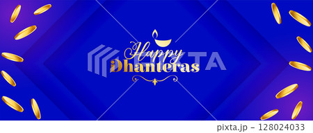 indian cultural happy dhanteras celebration banner with golden coin decoration indian cultural happy dhanteras celebration banner with golden coin decoration 128024033